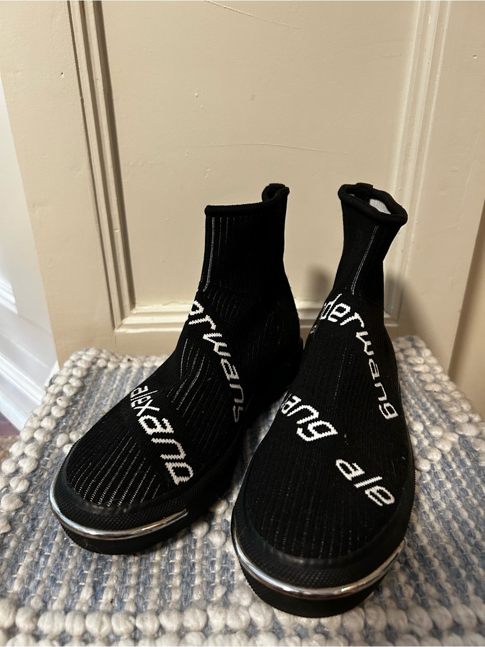 Alexander Wang Pia Logo Sock Boots 7.5 please read*